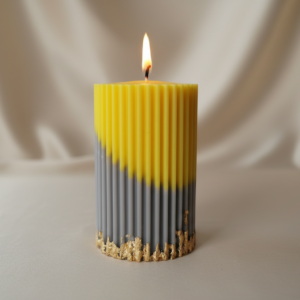 ribbed pillar candle – vanilla scented