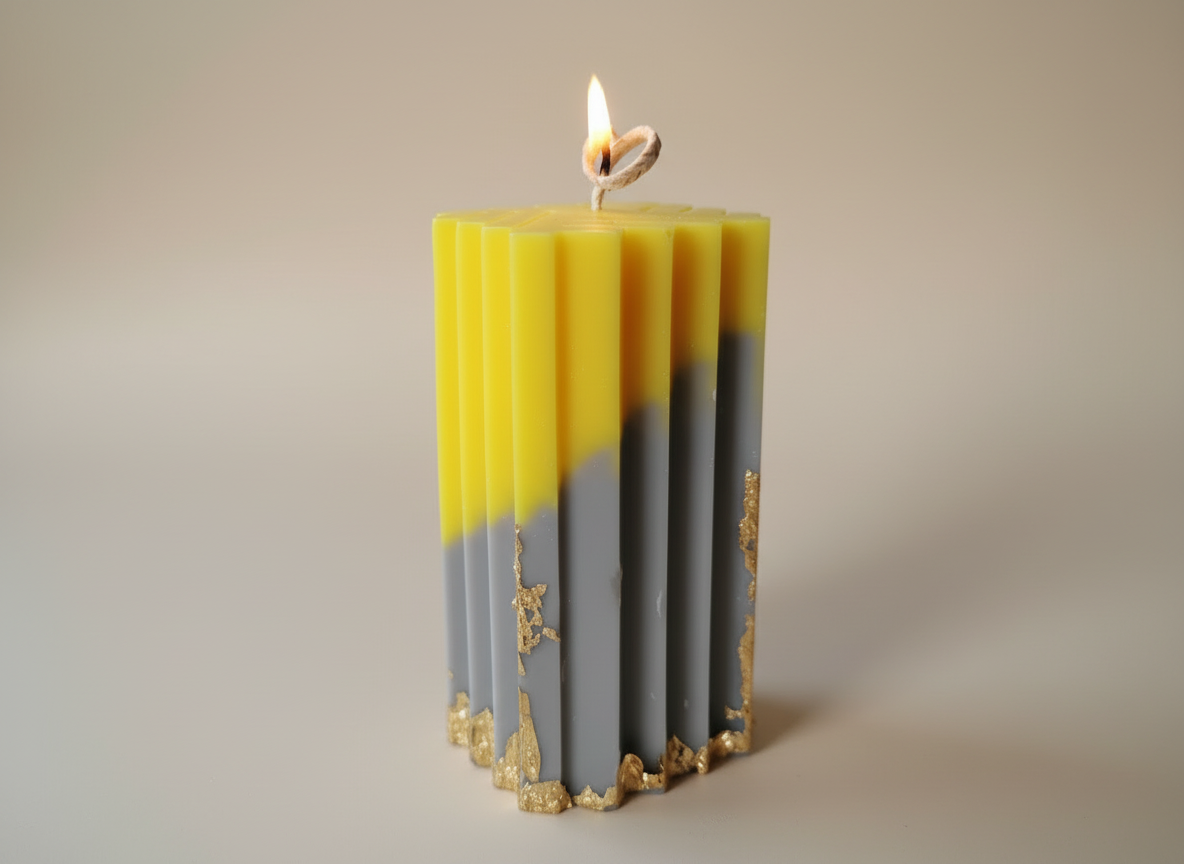 ripple column candle –vanilla scents ripple column candle –vanilla scents