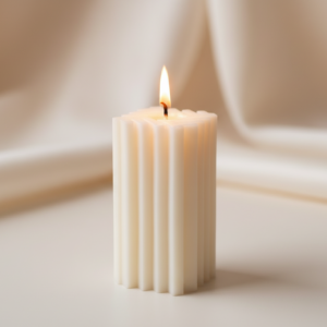 ripple column candle – whispering whites