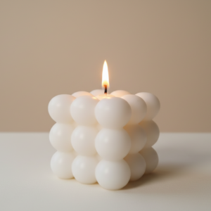 White Bubble Cube Candle