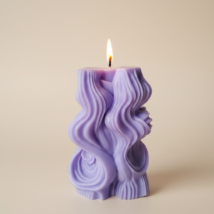 lavender wave sculpture candle