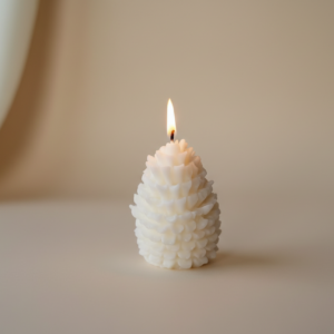 ivory pinecone sculpt candle